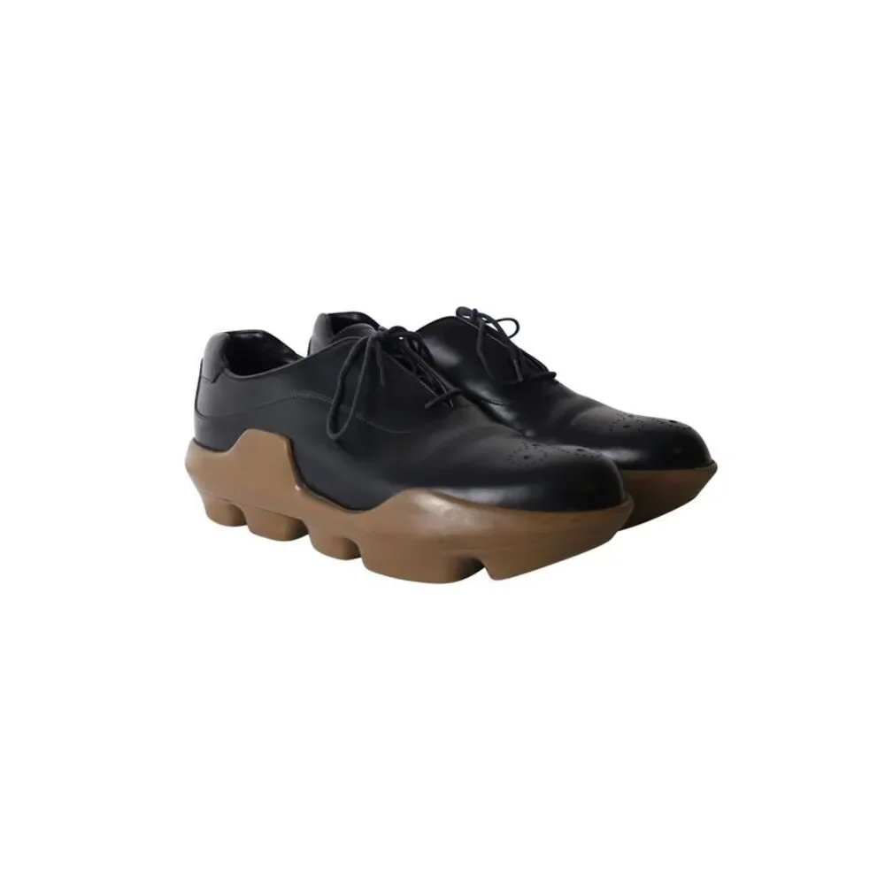 Prada Platform Brogues in Black Leather - Picture 4 of 10
